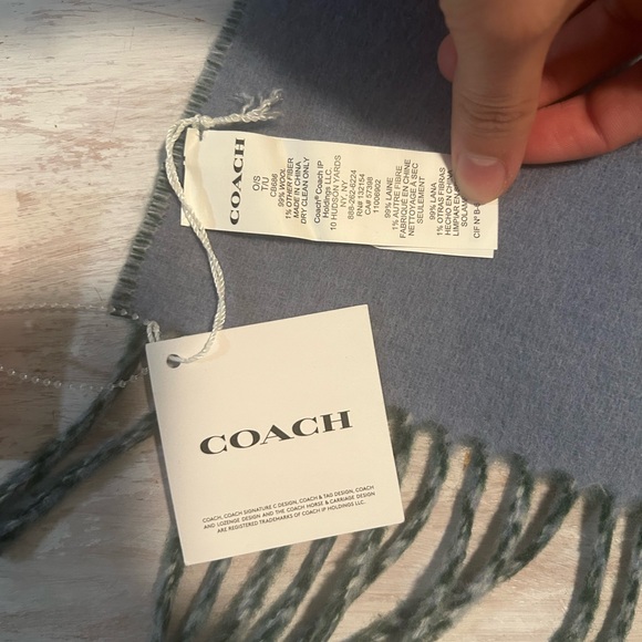 Coach Bold Green and Blue Scarf - Picture 5 of 5